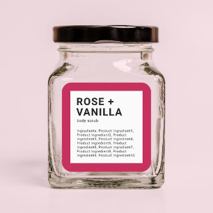 Sticker Carré Liste minimaliste moderne des ingrédients de coule