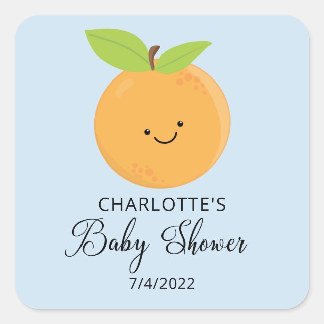 Sticker Carré Little Cutie Baby shower (Devant)