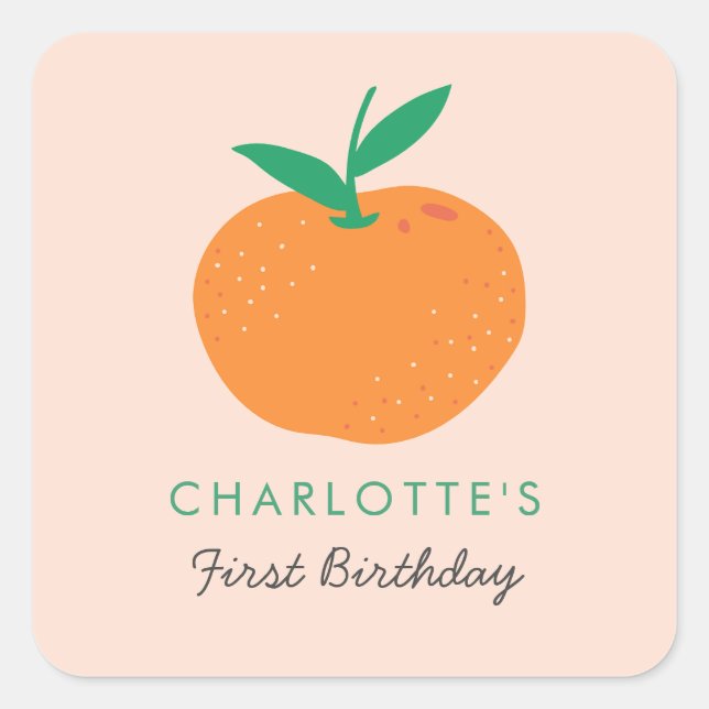 Sticker Carré Little Cutie Orange (Devant)