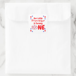 Sticker Carré Little Firecracker 1er anniversaire