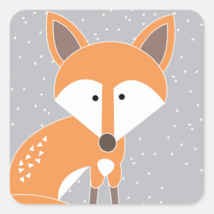 Sticker Carré Little Fox
