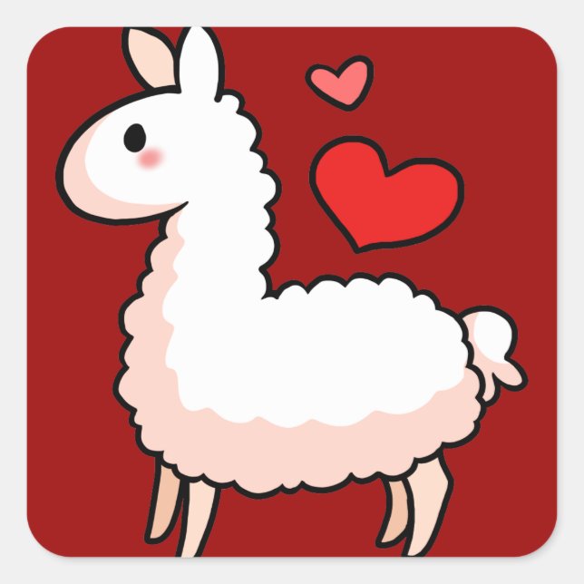 Sticker Carré Little Llama (Devant)