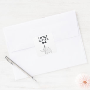 Sticker Carré Little Mister Baby Party Elephant