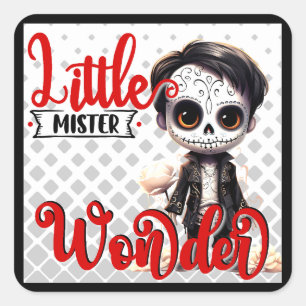 Sticker Carré Little Mister _ Crâne à sucre