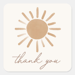 Sticker Carré Little Ray of Sunshine Boho Baby shower