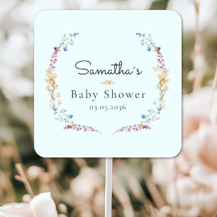 Sticker Carré Little Wildflower Boho Dream - Baby Shower