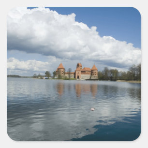 Sticker Carré Lituanie, Trakai. Château d'île