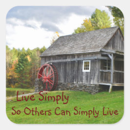Sticker Carré Live Simply Old Mill
