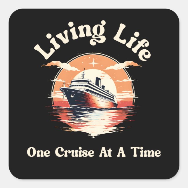 Sticker Carré Living Life (Devant)