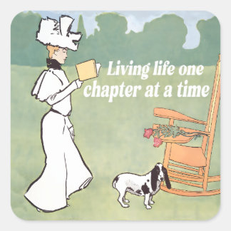 Sticker Carré Living life one chapter at a time