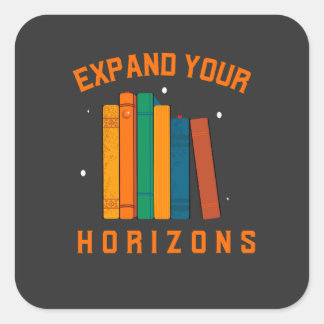 Sticker Carré Livre : Élargissez votre horizon