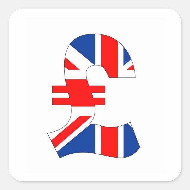 Sticker Carré livre symbole monétaire argent royaume-uni drapeau (Devant)