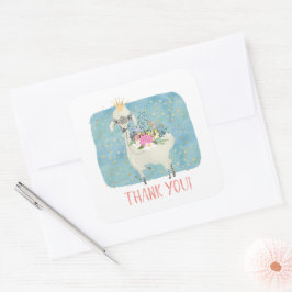 Sticker Carré Llama Love Merci mignonne Adorable Filles Annivers