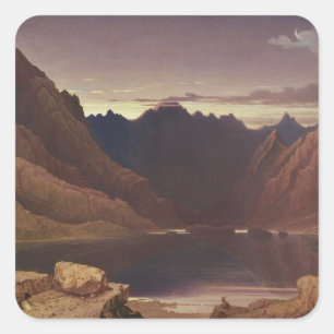 Sticker Carré Loch Coruisk, île de Skye - Dawn, c.1826-32 (w/c