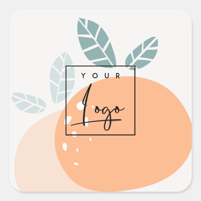 Sticker Carré Logo Abstrait Gras Fruité  Orange (Devant)