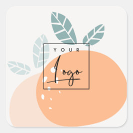 Sticker Carré Logo Abstrait Gras Fruité  Orange