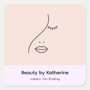 Sticker Carré Logo Abstrait moderne femme beauté visage femme