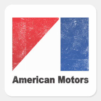 Sticker Carré Logo Américain Motors Distressed