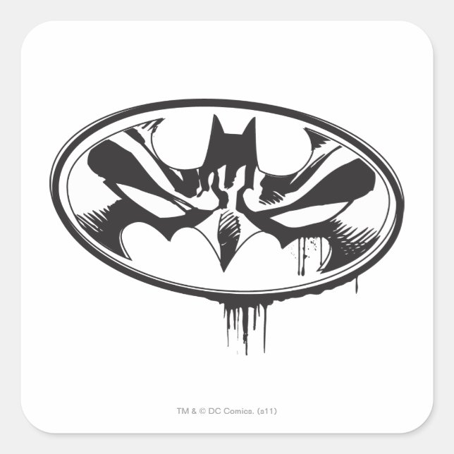 Sticker Carré Logo Batman Drip (Devant)