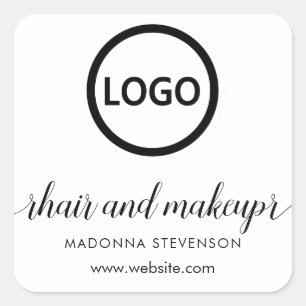 Sticker Carré Logo Blush Simple Typographie Maquillage cheveux