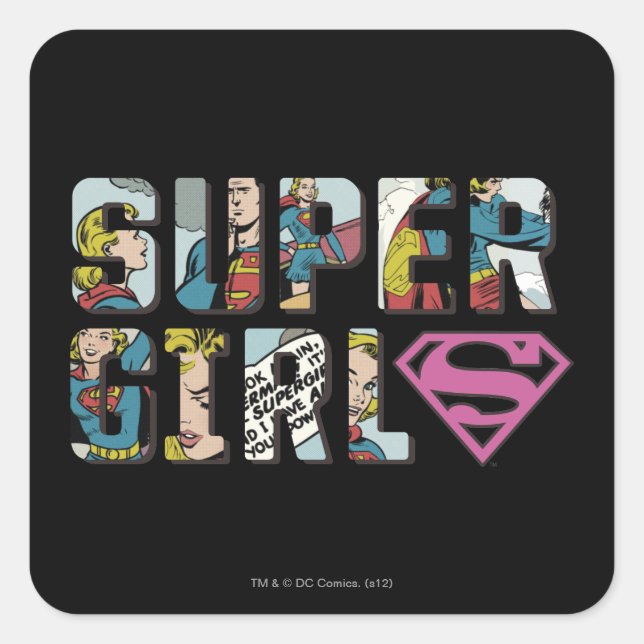 Sticker Carré Logo comique de Supergirl (Devant)