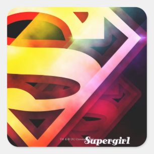 Sticker Carré Logo couleur supergirl