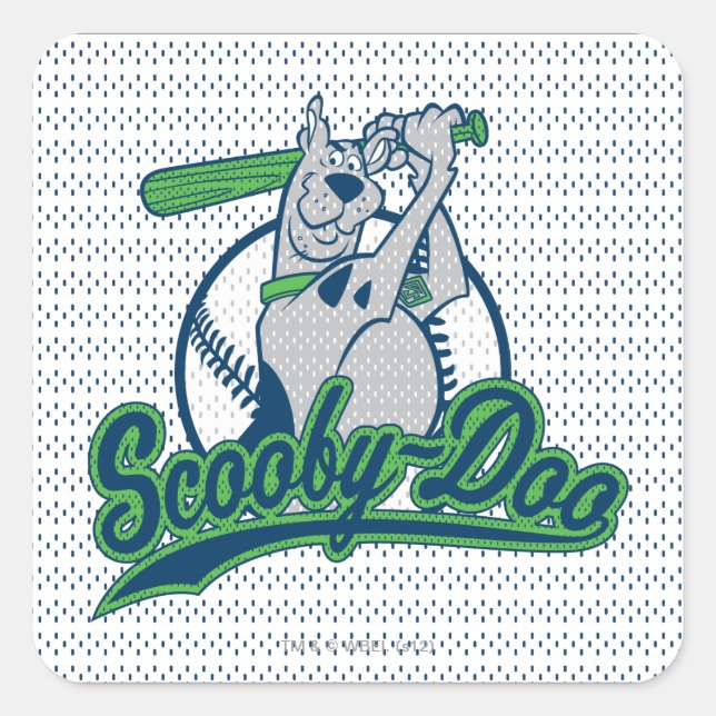 Sticker Carré Logo de base-ball de Scooby-Doo (Devant)