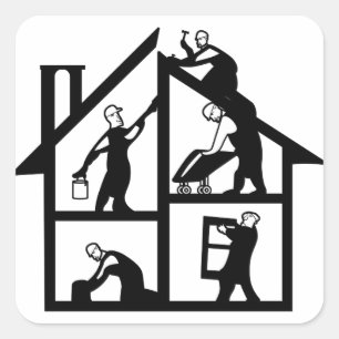 Sticker Carré Logo de construction