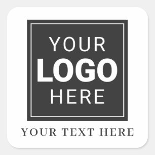 Sticker Carré Logo de l'entreprise plus texte