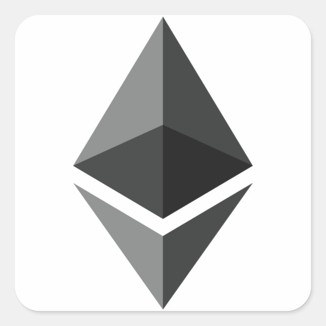 Sticker Carré Logo de l'Ethereum uniquement (Devant)