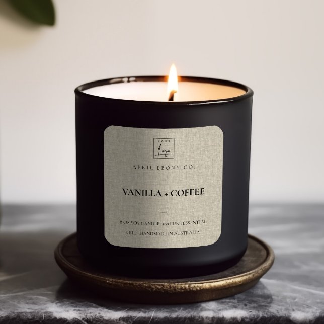 STICKER CARRÉ LOGO DE LINGE DE BEIGE RUSTIQUE SIMPLE ET ÉLÉGANT (Créateur téléchargé)