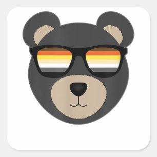 Sticker Carré Logo de lunettes de soleil de l'ours gay