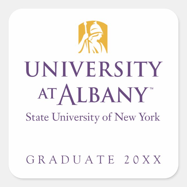 Sticker Carré Logo de l'Université d'Albany (Devant)