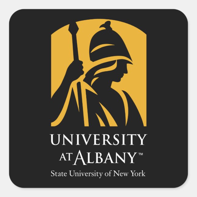 Sticker Carré Logo de l'Université d'Albany (Devant)