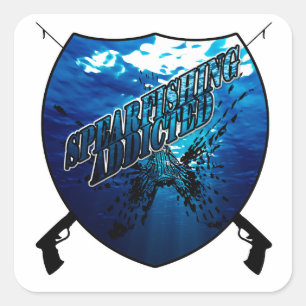 Sticker Carré Logo de pêche à la vitesse Pêche Eau