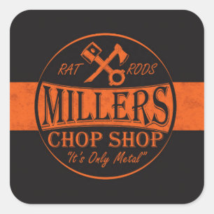 Sticker Carré Logo de Rat Rods Orange