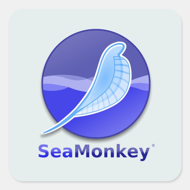 Sticker Carré Logo de texte SeaMonkey (Devant)