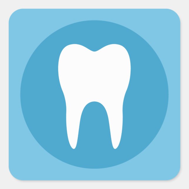 Sticker Carré Logo dentiste dentaire bleu et blanc dentiste mode (Devant)