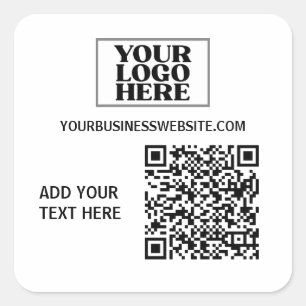 Sticker Carré Logo d'entreprise et code QR