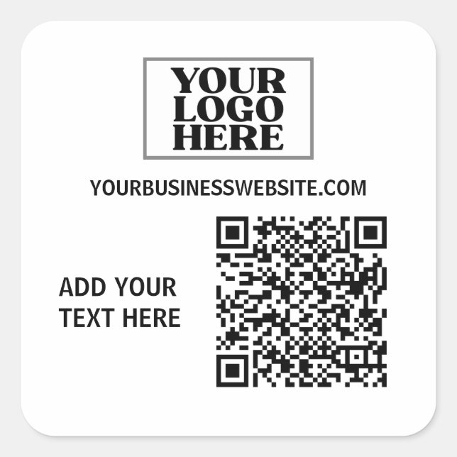 Sticker Carré Logo d'entreprise et code QR (Devant)