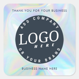 Sticker Carré Logo d'entreprise Holographique moderne personnali