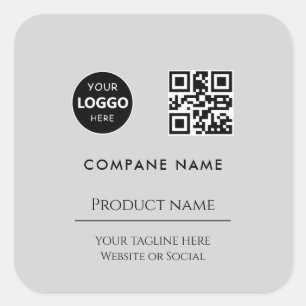 Sticker Carré logo d'entreprise moderne minimal Noir