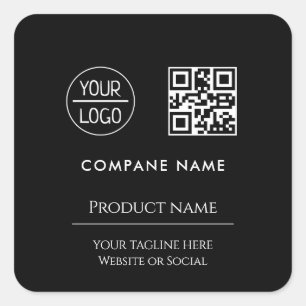 Sticker Carré logo d'entreprise moderne minimal Noir