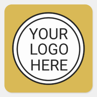 Sticker Carré Logo d'entreprise personnalisé en or