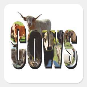 Sticker Carré Logo des noms de vaches,