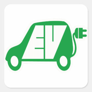 Sticker Carré Logo d'icône du véhicule électrique EV -