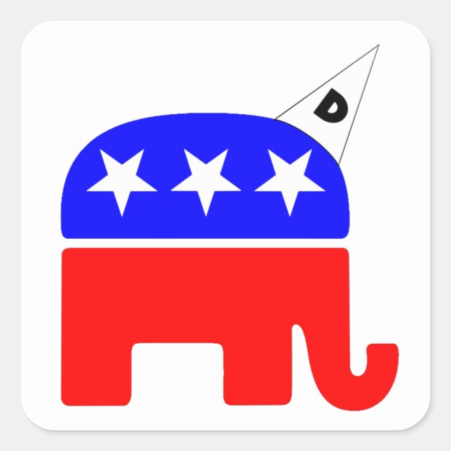 Sticker Carré Logo du parti républicain Dunce (Devant)