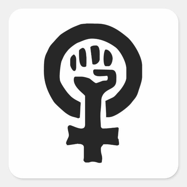 Sticker Carré Logo du symbole féministe (Devant)