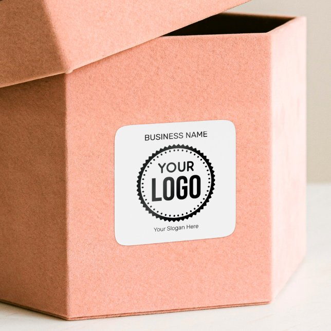Sticker Carré Logo Et Slogan Personnalisés Avec Promotions (Créateur téléchargé)