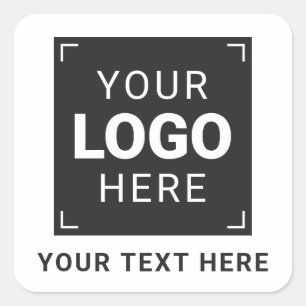 Sticker Carré Logo et texte personnalisés de l'entreprise
